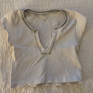 Urban Outfitters White Ribbed Crop Top